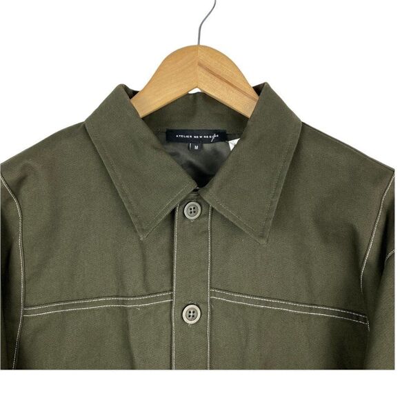 Atelier new Regime Men's Army Green Shirt Jacket US M - Picture 4 of 13